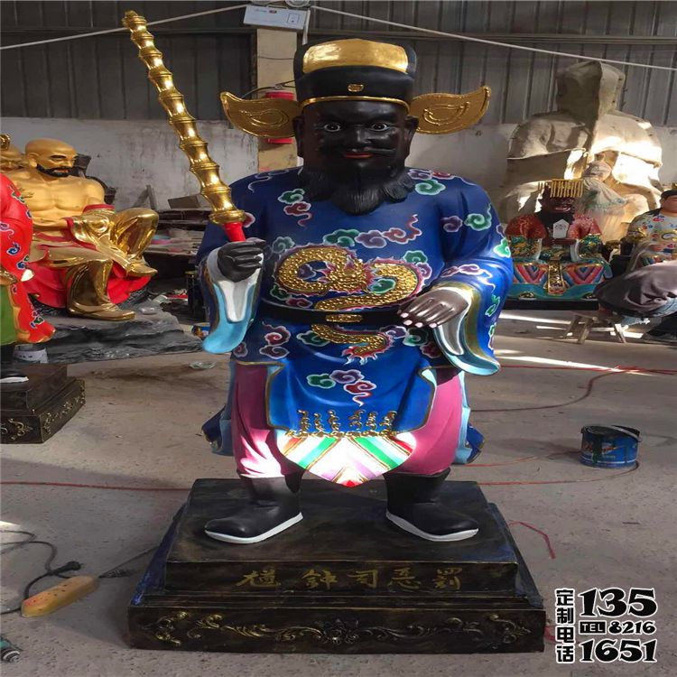 寺廟玻璃鋼彩繪人物景觀判官雕塑 寺廟玻璃鋼彩繪人物景觀判官雕塑