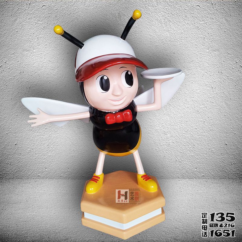 游樂(lè)園商場(chǎng)可愛(ài)卡通公仔玻璃鋼蜜蜂雕塑 游樂(lè)園商場(chǎng)可愛(ài)卡通公仔玻璃鋼蜜蜂雕塑