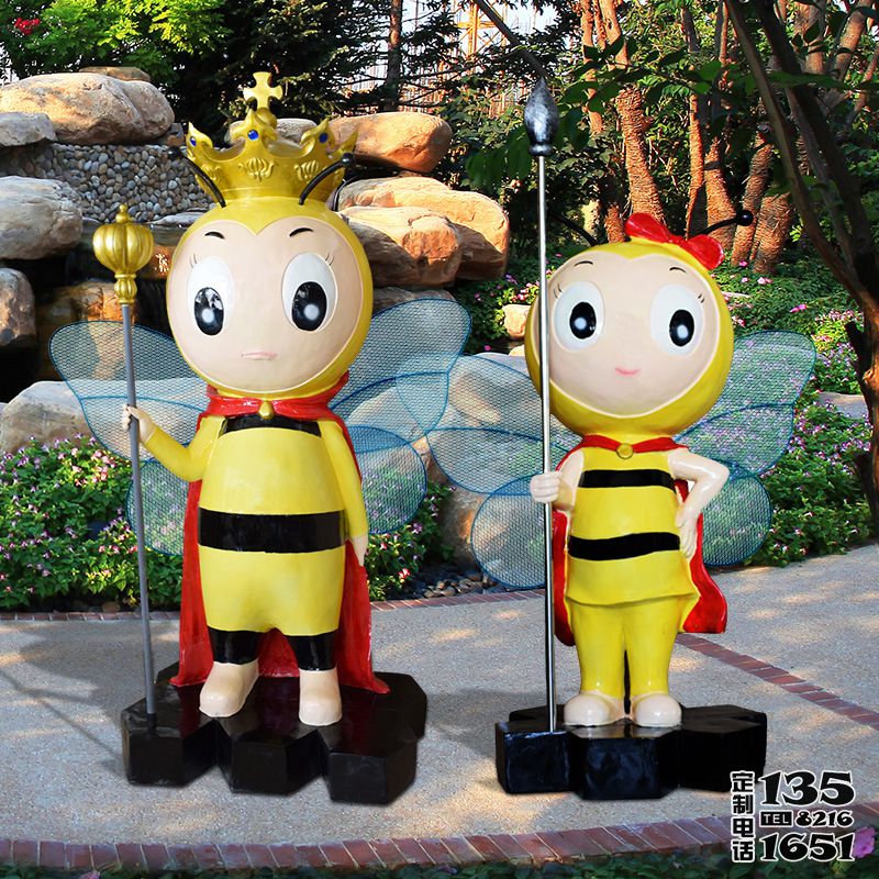 游樂(lè)場(chǎng)擺放卡通國(guó)王衛(wèi)士玻璃鋼蜜蜂雕塑 游樂(lè)場(chǎng)擺放卡通國(guó)王衛(wèi)士玻璃鋼蜜蜂雕塑