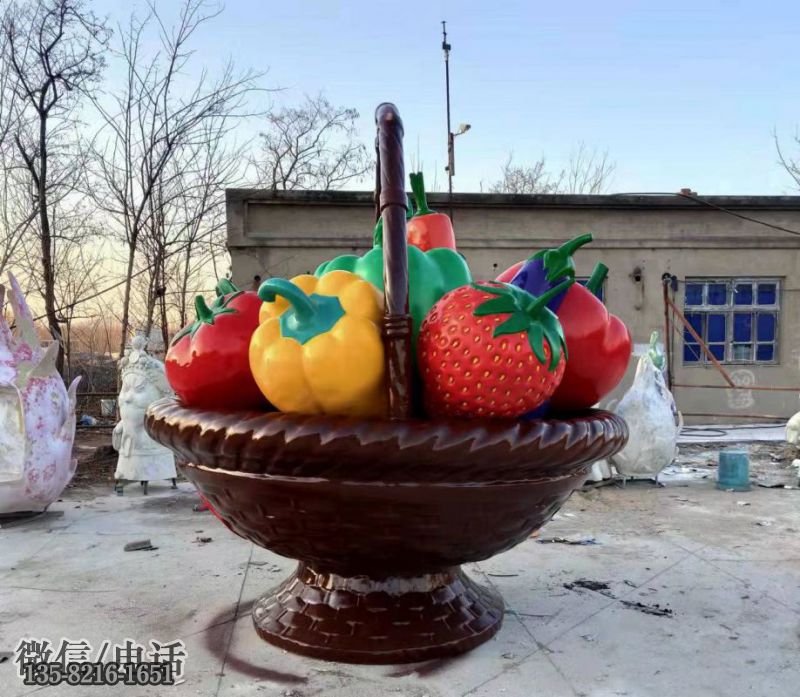 玻璃鋼果籃蔬菜籃子雕塑 玻璃鋼果籃蔬菜籃子雕塑